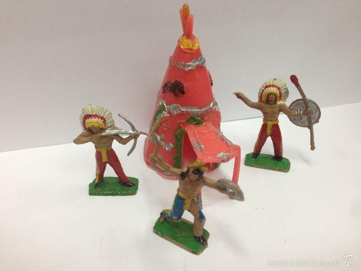 Figuras de goma y PVC: INDIOS CON CABA&Ntilde;A INDIA DE COMANSI - Foto 1