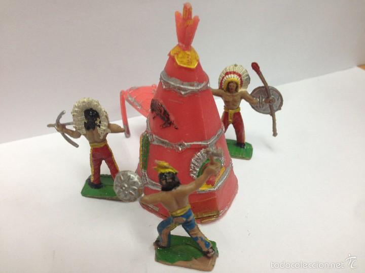 Figuras de goma y PVC: INDIOS CON CABA&Ntilde;A INDIA DE COMANSI - Foto 2