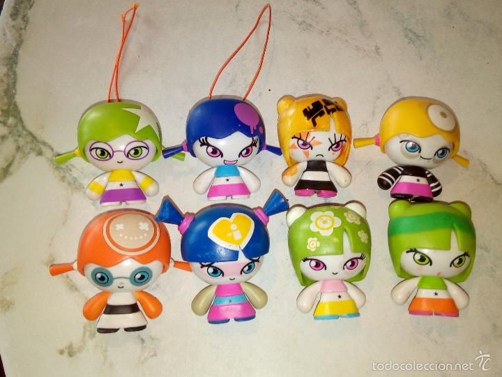 Figuras de goma y PVC: Lote de 8 figuras, colgantes para m&oacute;vil.