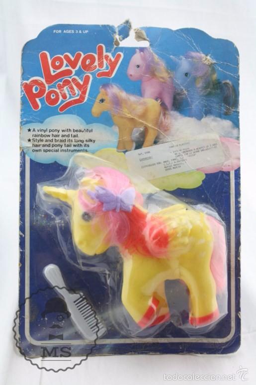 Gummi- und PVC-Figuren: Mu&ntilde;eco de Goma / Pl&aacute;stico - Lovely Pony - Blister Original - Peque&ntilde;o Pony - A&ntilde;os 90