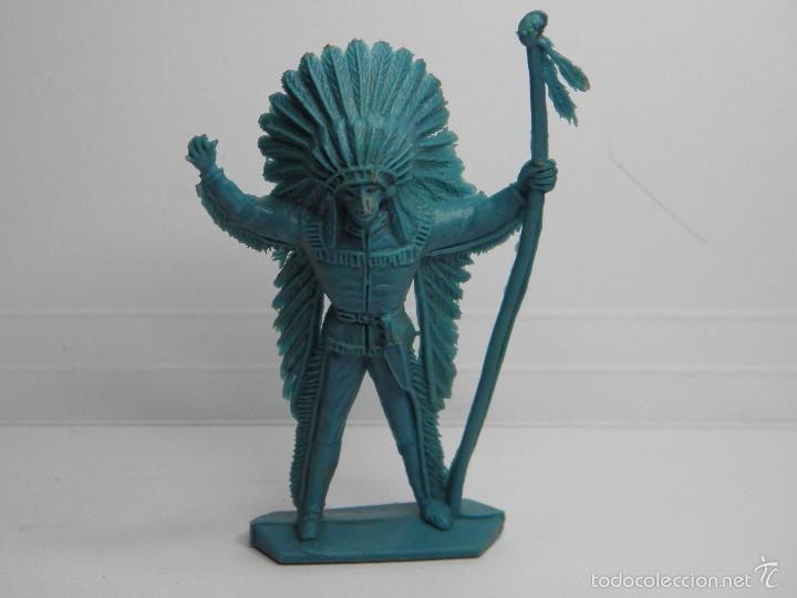Figuras de goma y PVC: FIGURA JEFE INDIO 8 CM. DE COMANSI. - Foto 1