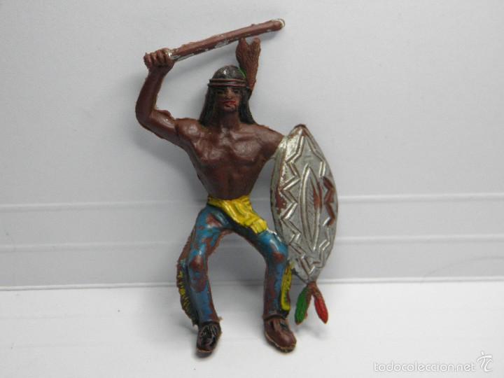 Figuras de goma y PVC: FIGURA INDIO A CABALLO DE COMANSI - Foto 1