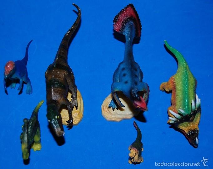 Figuras de goma y PVC: LOTE DE SEIS DINOSAURIOS - Foto 1