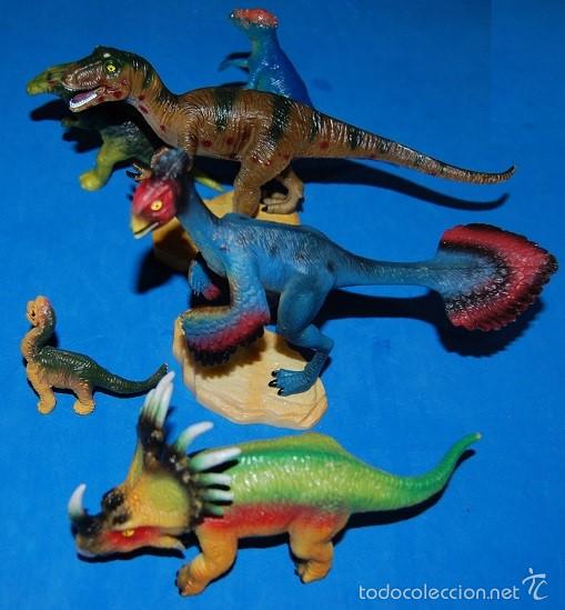 Figuras de goma y PVC: LOTE DE SEIS DINOSAURIOS - Foto 2