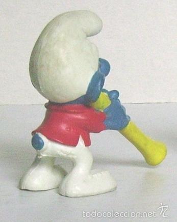 Figuras de goma y PVC: Pitufos. Pitufo con gran flauta. Schleich - Foto 4