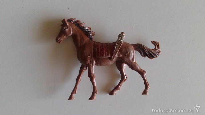 Figuras de goma y PVC: Caballo indio de comansi, a&ntilde;os 60/70 - Foto 1