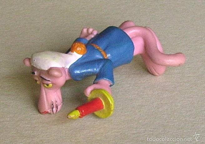 Figuras de goma y PVC: Pantera rosa con bat&iacute;n, vela y gorro de dormir. Bully - Foto 10