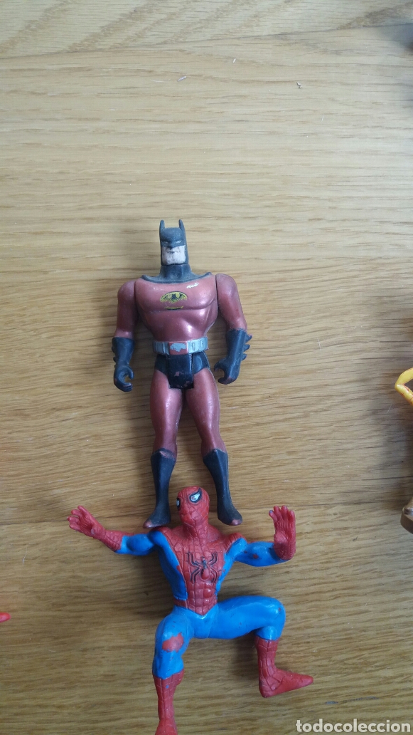 Figuras de goma y PVC: Figuras de marwell batman y espiderman de los 90 - Foto 1