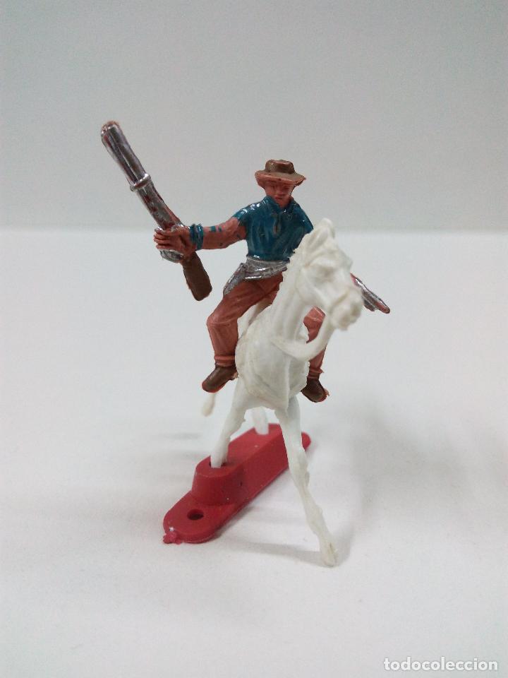 Figuras de goma y PVC: VAQUERO A CABALLO . COMANSI . MINI OESTE - Foto 1