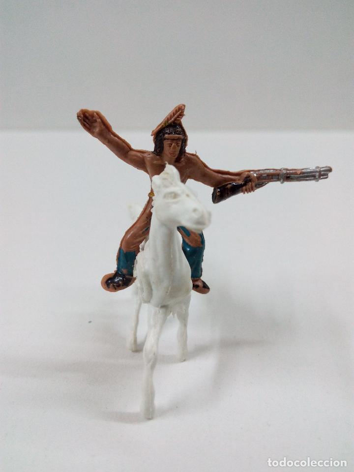Figuras de goma y PVC: GUERRERO INDIO A CABALLO . COMANSI . MINI OESTE - Foto 1