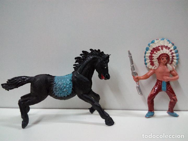 Figuras de goma y PVC: JEFE INDIO A CABALLO . JECSAN - Foto 3