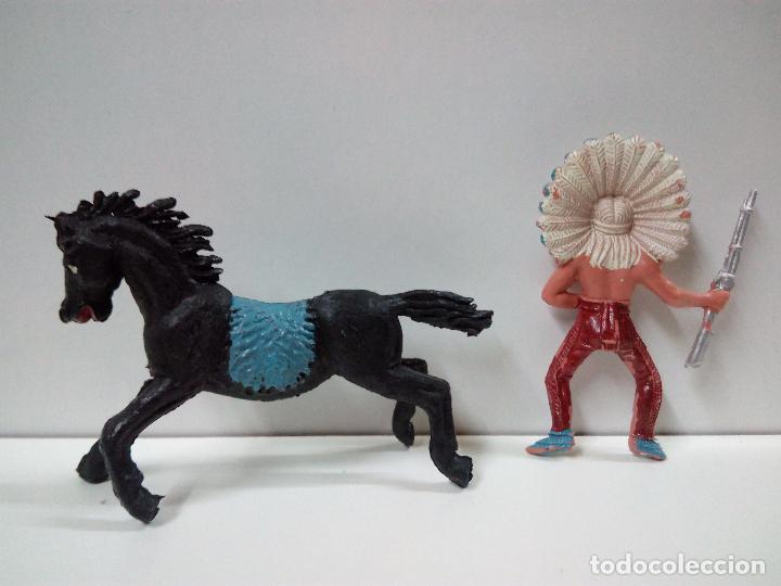 Figuras de goma y PVC: JEFE INDIO A CABALLO . JECSAN - Foto 4