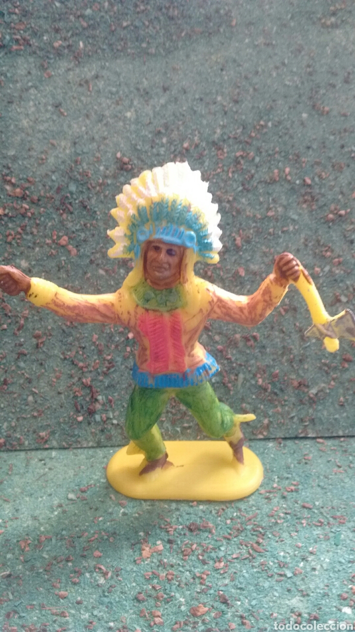 Figuras de goma y PVC: Figura del Oeste Indio en Pl&aacute;stico. 80 mm. - Foto 1
