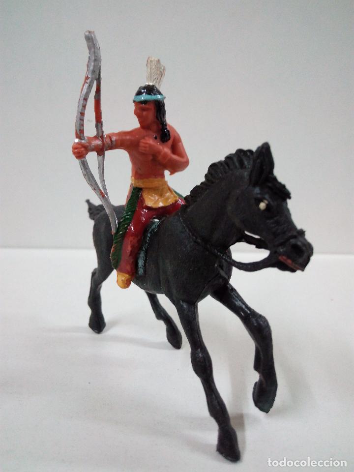 Figuras de goma y PVC: GUERRERO INDIO A CABALLO . JECSAN - Foto 1