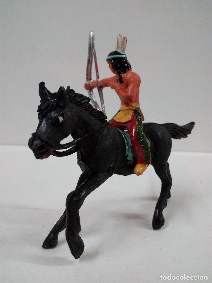 Figuras de goma y PVC: GUERRERO INDIO A CABALLO . JECSAN - Foto 2