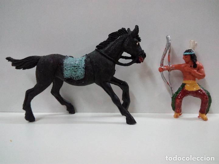 Figuras de goma y PVC: GUERRERO INDIO A CABALLO . JECSAN - Foto 5