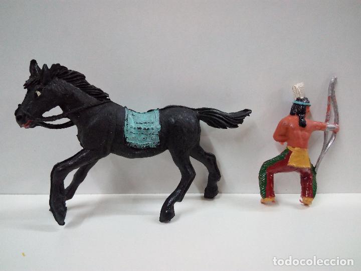 Figuras de goma y PVC: GUERRERO INDIO A CABALLO . JECSAN - Foto 6