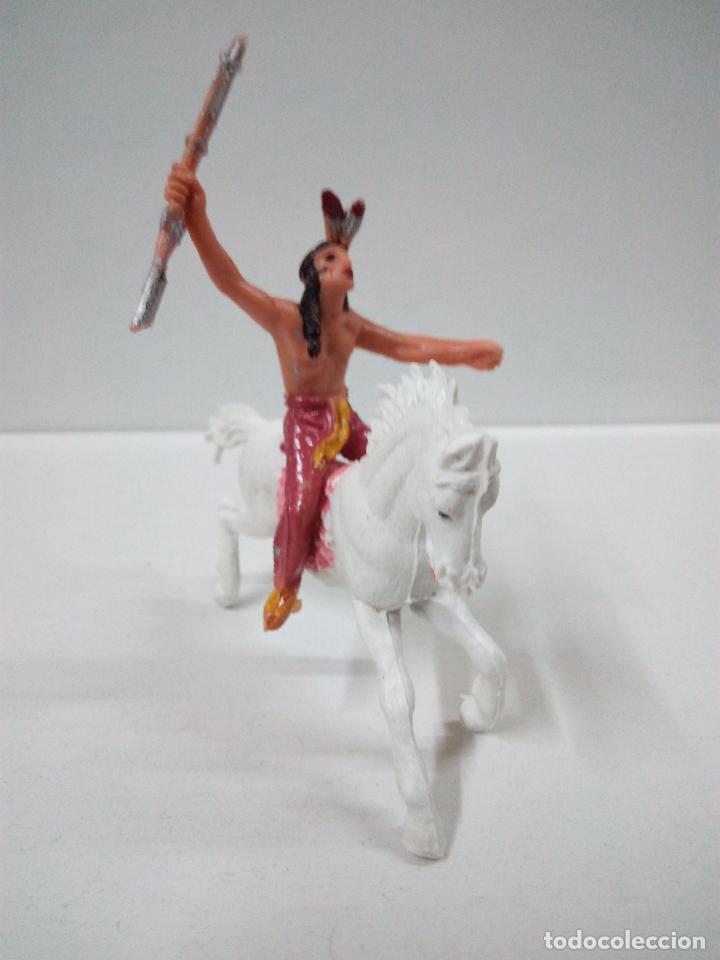 Figuras de goma y PVC: GUERRERO INDIO A CABALLO . JECSAN - Foto 1
