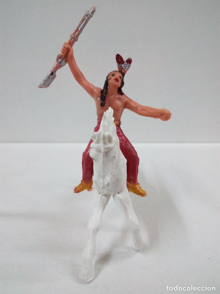 Figuras de goma y PVC: GUERRERO INDIO A CABALLO . JECSAN - Foto 3