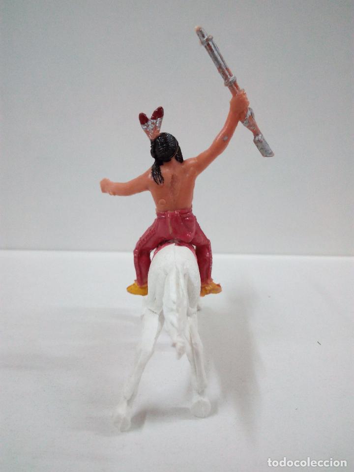 Figuras de goma y PVC: GUERRERO INDIO A CABALLO . JECSAN - Foto 4