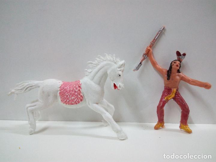 Figuras de goma y PVC: GUERRERO INDIO A CABALLO . JECSAN - Foto 5