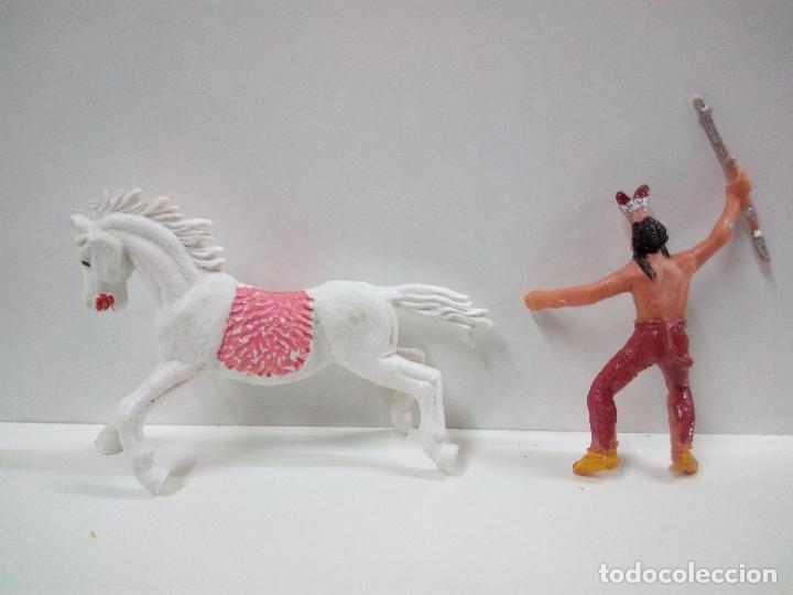 Figuras de goma y PVC: GUERRERO INDIO A CABALLO . JECSAN - Foto 6