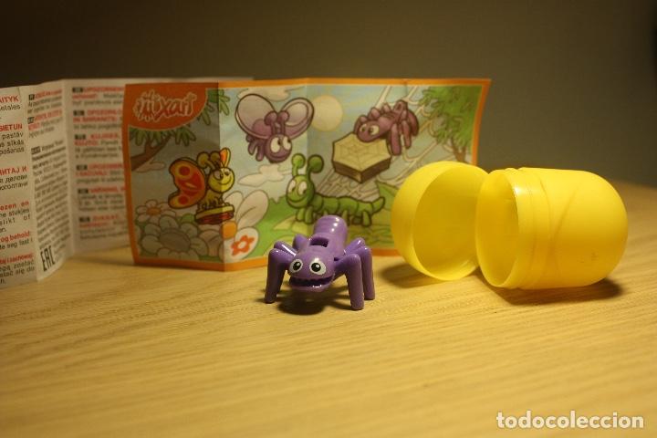Kinder Figures: Kinder Sorpresa - Figura Huevo Kinder - Colecci&oacute;n MIXART Animales - Ara&ntilde;a pinza papeles SD123 + BPZ