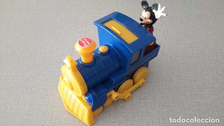Figuras de goma y PVC: LOCOMOTORA CON MICKY MOUSE. - Foto 1