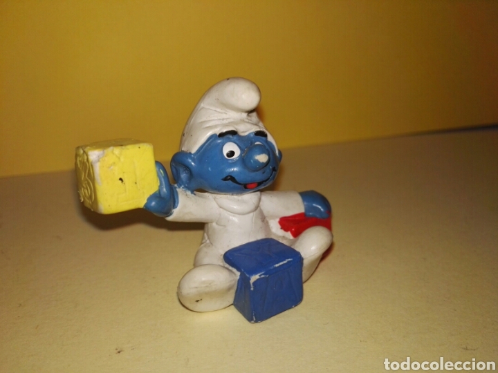 Figuras de goma y PVC: PITUFO BEBE CON CUBOS PVC - Foto 3