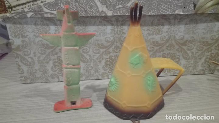 Figuras de goma y PVC: INDIOS VAQUEROS COMANSI TIENDA INDIA Y TOTEM - Foto 2
