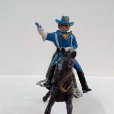 Figuras de Goma y PVC: OFICIAL FEDERAL YANKEE A CABALLO . REALIZADO POR ASTER . AÑOS 60. Lote 81655948