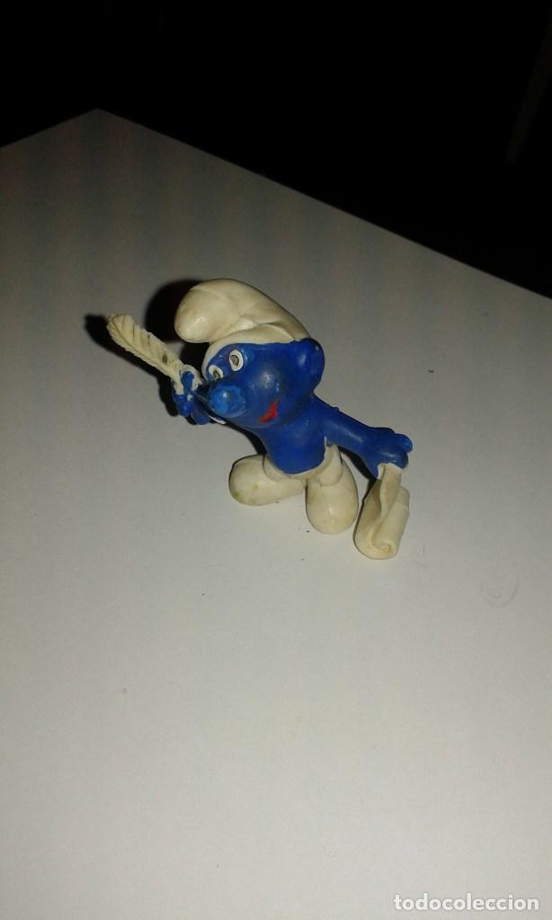 Figuras de Goma y PVC: PITUFO ESCRITOR FIGURA DE PVC MADE IN SPAIN A&Ntilde;OS 80 SMURFS PITUFOS