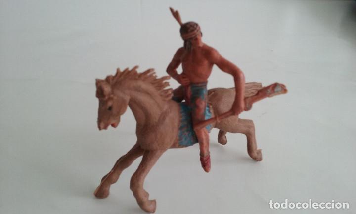 Figuras de goma y PVC: INDIO A CABALLO OESTE JECSAN. - Foto 1