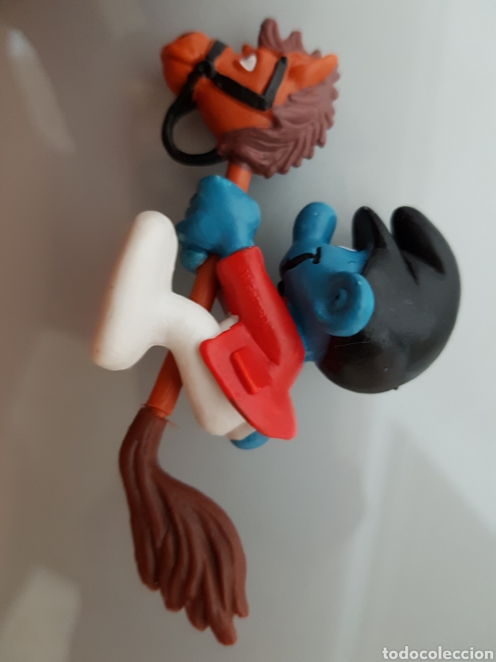 Figuras de goma y PVC: PITUFO PVC CABALLITO SCHLEICH DIFICIL - Foto 2