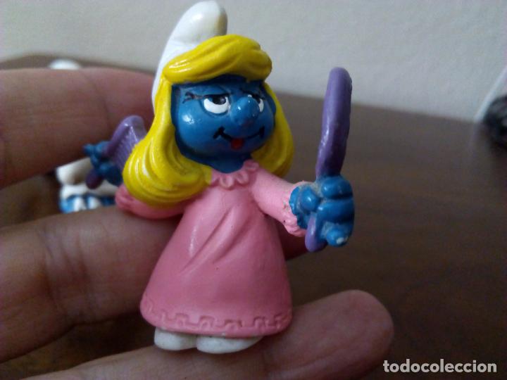 Figuras de goma y PVC: 3 Pitufos Schleich. A&ntilde;os 80. - Foto 5