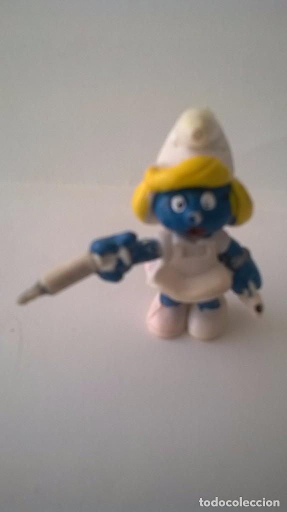 Figuras de goma y PVC: PITUFINA ENFERMERA - PITUFOS - Foto 1