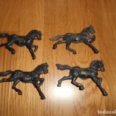 Figuras de Goma y PVC: 4 CABALLOS EN GOMA REAMSGOMARSA ROMANOS CABALLO COLOR NEGRO CUADRIGA BEN HUR AÑOS 60. Lote 95599783