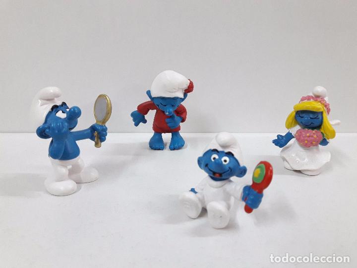 Figuras de goma y PVC: LOTE DE CUATRO PITUFOS - Foto 1