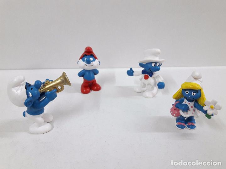 Figuras de goma y PVC: LOTE DE CUATRO PITUFOS - Foto 1