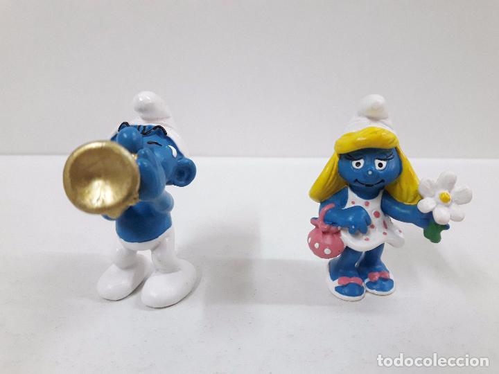 Figuras de goma y PVC: LOTE DE CUATRO PITUFOS - Foto 3