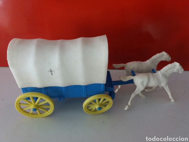 Antiguo Juguete Ingles De Caballos Con Carro Comprar Figuras De