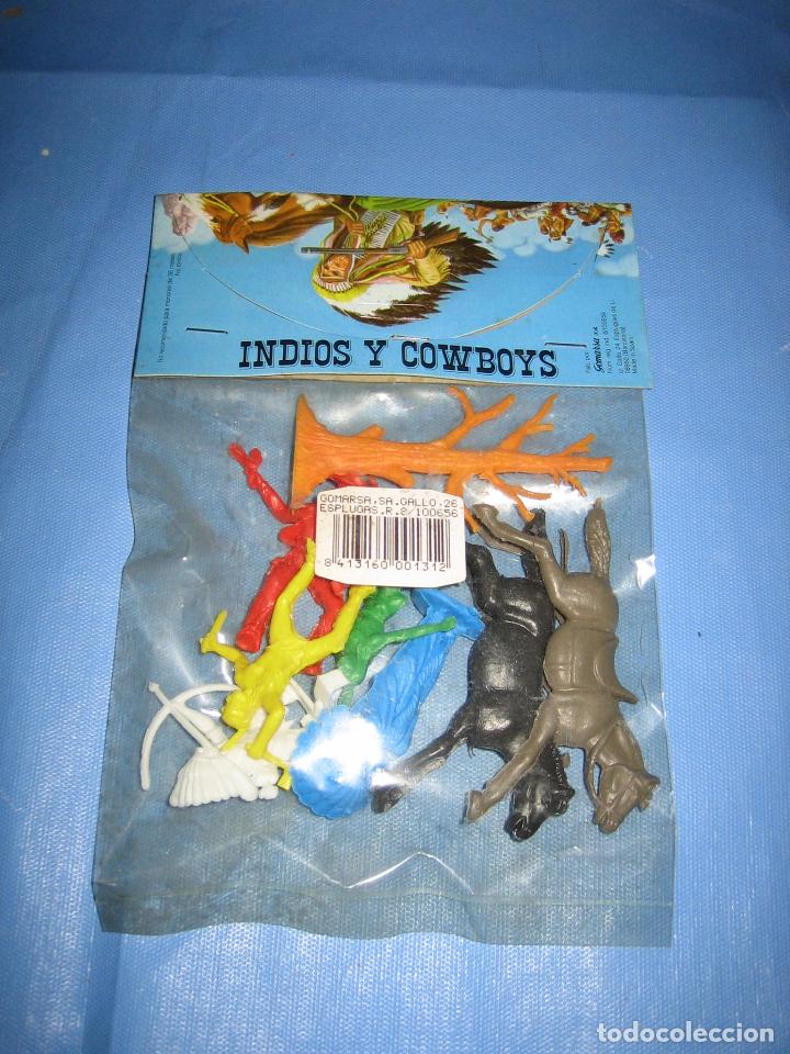 Figuras de goma y PVC: Blister Indios y Cowboys de Gomarsa - Foto 1