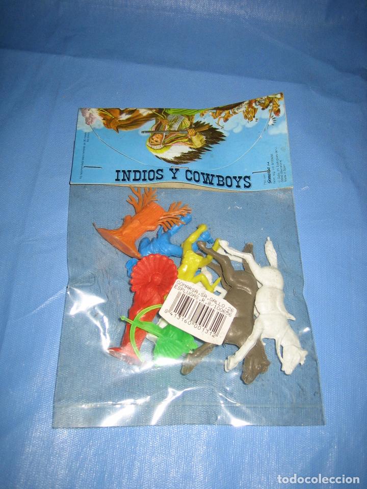 Figuras de goma y PVC: Blister Indios y Cowboys de Gomarsa - Foto 1