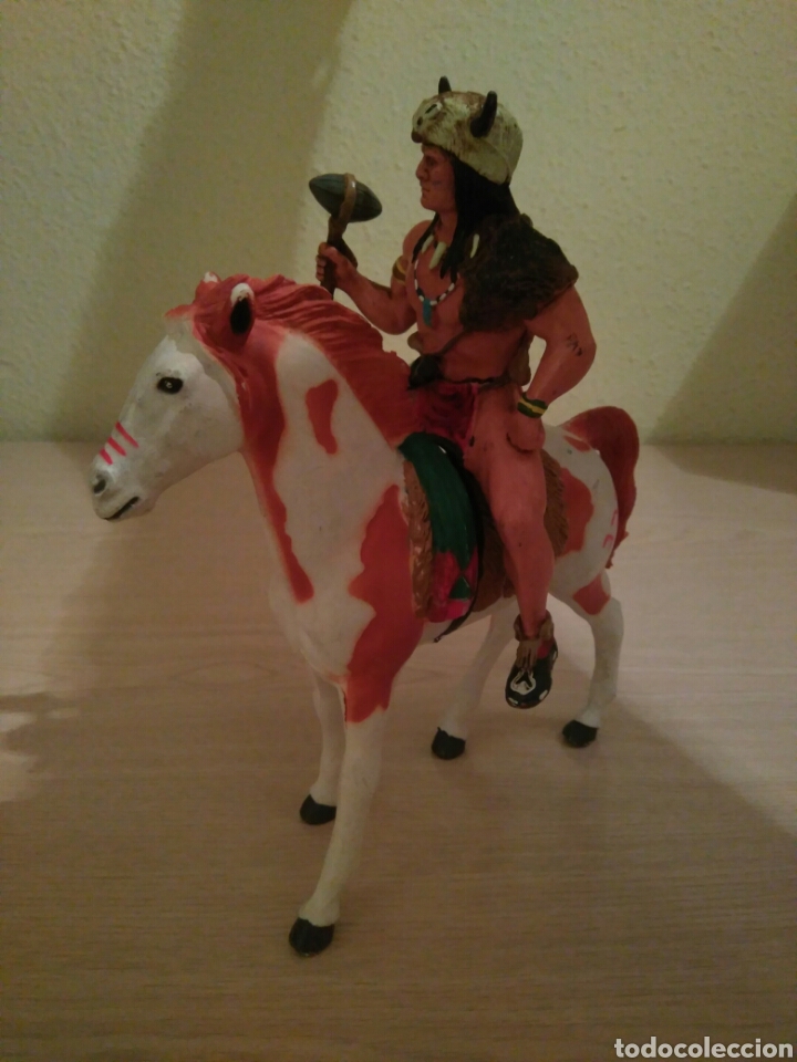 Figuras de goma y PVC: INDIO A CABALLO COMANSI DE GOMA. - Foto 2
