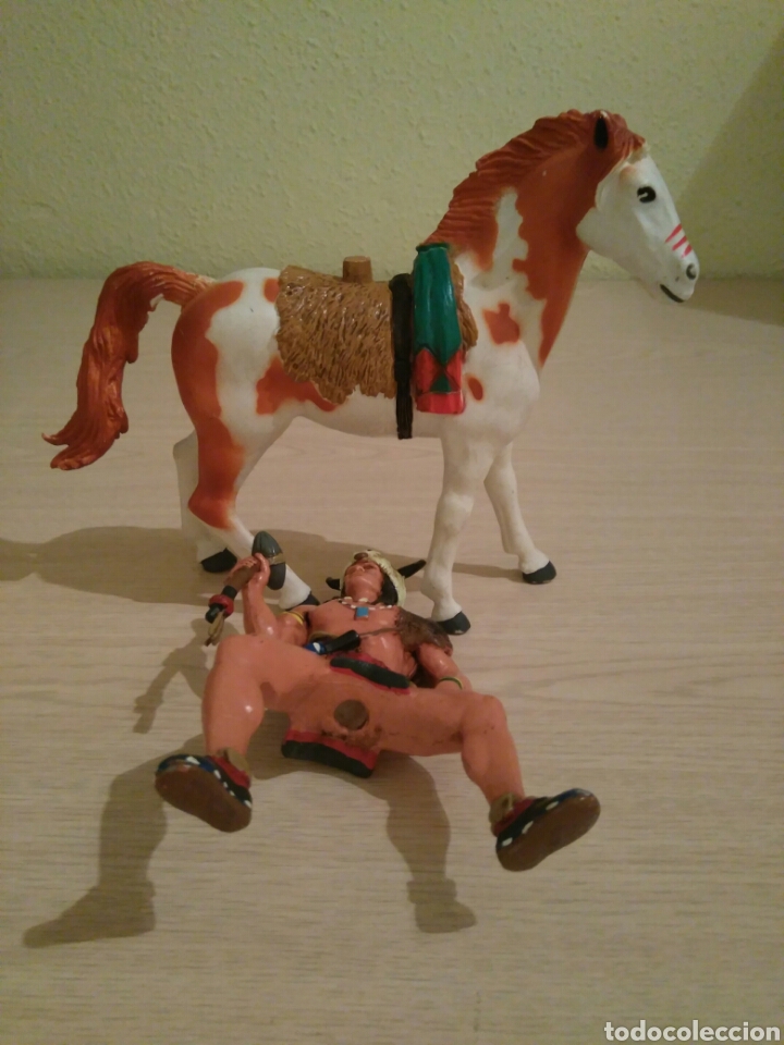 Figuras de goma y PVC: INDIO A CABALLO COMANSI DE GOMA. - Foto 5