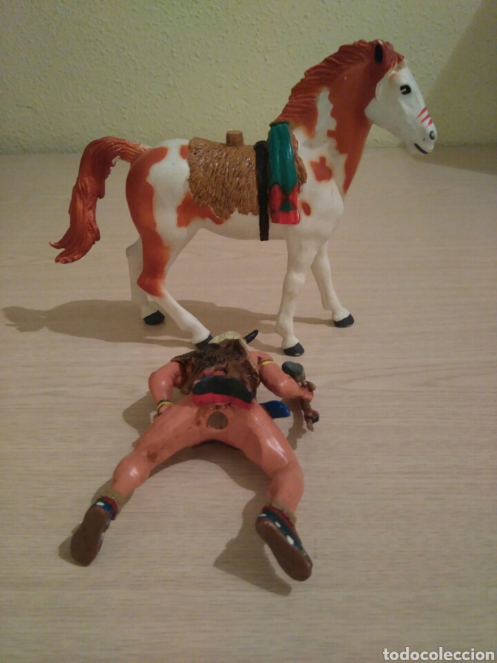 Figuras de goma y PVC: INDIO A CABALLO COMANSI DE GOMA. - Foto 6