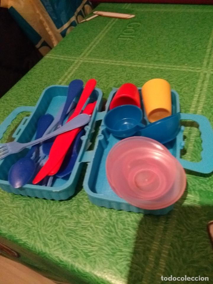 Figuras de goma y PVC: ANTIGUO SET DE CACHARRITOS DE COCINA - Foto 1