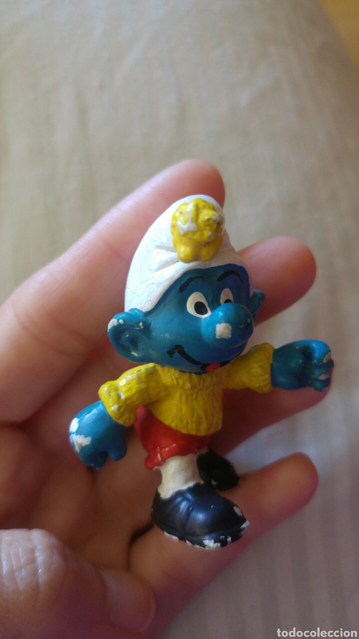 Figuras de goma y PVC: Pitufo con jersey y gorro pvc- peyo - Foto 1