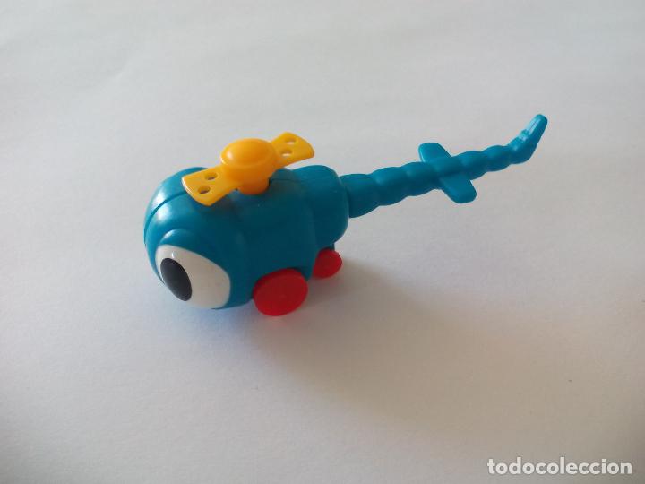 Figure di Gomma e PVC: HELICOPTERO AZUL. FIGURA DE HUEVOS KINDER SORPRESA. MU&Ntilde;ECO MINIATURA FERRERO