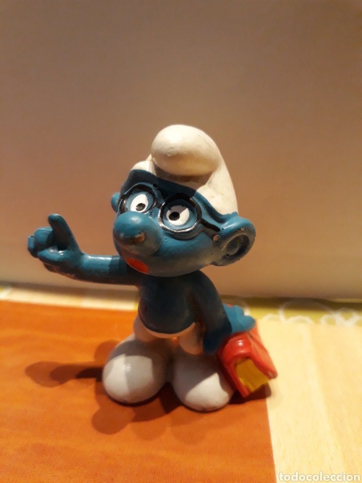 Figuras de goma y PVC: Pitufo sabio con libro - peyo - Foto 1